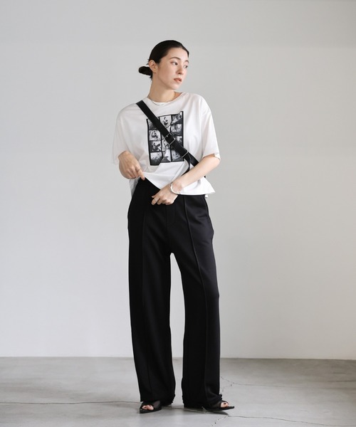 select MOCA（セレクトモカ）の「スウェットピンタックパンツ（スウェットパンツ・レディース・ブラック/グレー/オフホワイト・MEDIUM/LARGE）」の9枚目の写真