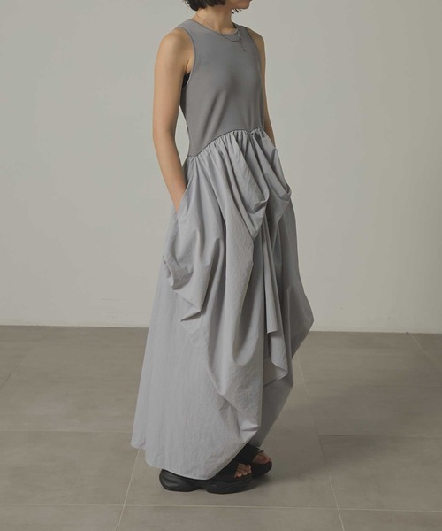 louren docking cocoon dress　ロングワンピース 別注 docking cocoon dress(M BLACK): Louren: WOMENS｜THE