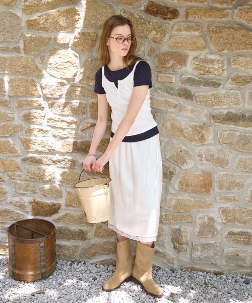 GIUNON(ジウノン)の「pico lace button camisole / ピコレースボタンキャミソール(キャミソール・レディース・ホワイト/ネイビー/グレー/ピンク・FREE)」の6枚目の写真