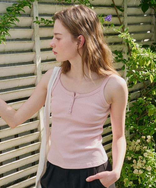 セール】pico lace button camisole / ピコレースボタン