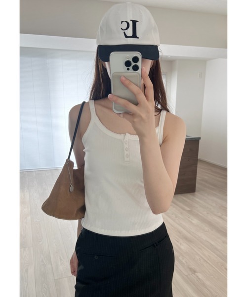 GIUNON(ジウノン)の「pico lace button camisole / ピコレースボタンキャミソール(キャミソール・レディース・ホワイト/ネイビー/グレー/ピンク・FREE)」の19枚目の写真
