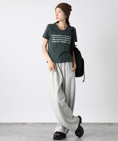 JEANASIS（ジーナシス）の「キョウネンフライスロゴチビTEE/497133（Tシャツ/カットソー・レディース・チャコールグレー/ホワイト/レッド・FREE）」の16枚目の写真