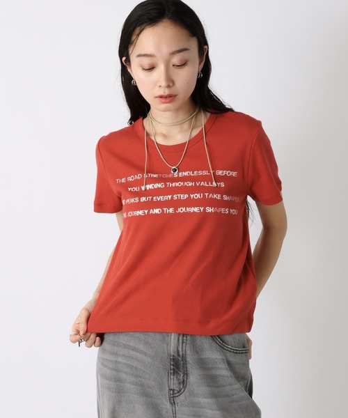 JEANASIS（ジーナシス）の「キョウネンフライスロゴチビTEE/497133（Tシャツ/カットソー・レディース・チャコールグレー/ホワイト/レッド・FREE）」の20枚目の写真