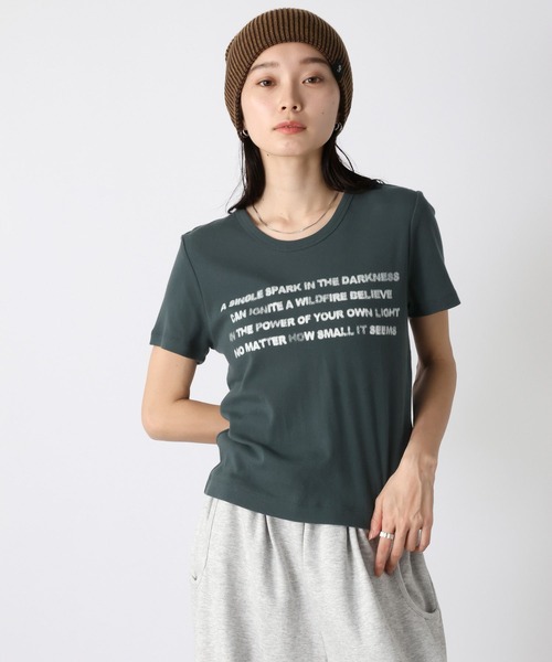 JEANASIS（ジーナシス）の「キョウネンフライスロゴチビTEE/497133（Tシャツ/カットソー・レディース・チャコールグレー/ホワイト/レッド・FREE）」の13枚目の写真