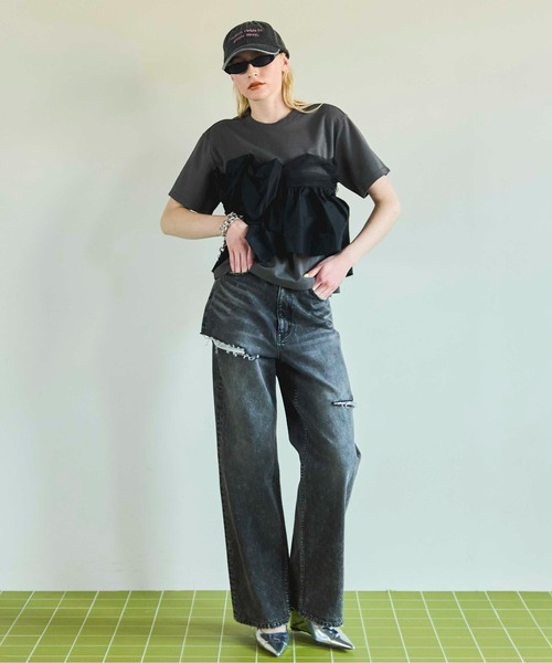 Docking Twisted T-shirt/ドッキングツイステッドTシャツ