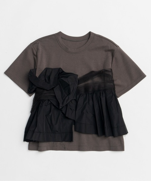 [MAISON SPECIAL]ドッキングツイステッドTシャツ/BLACK MAISON SPECIAL]ドッキングツイステッドTシャツ/BLACK