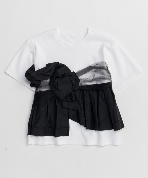 [MAISON SPECIAL]ドッキングツイステッドTシャツ/BLACK MAISON SPECIAL]ドッキングツイステッドTシャツ/BLACK