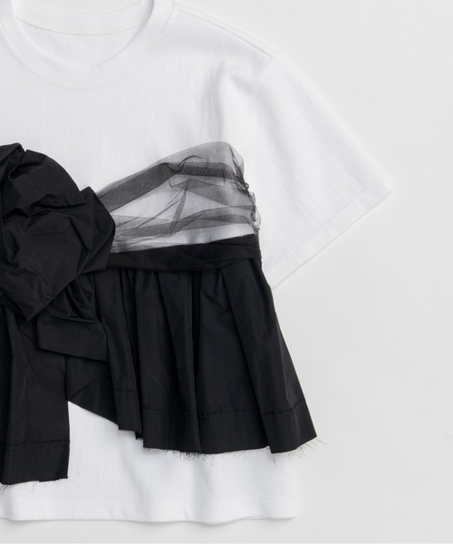 [MAISON SPECIAL]ドッキングツイステッドTシャツ/BLACK MAISON SPECIAL]ドッキングツイステッドTシャツ/BLACK