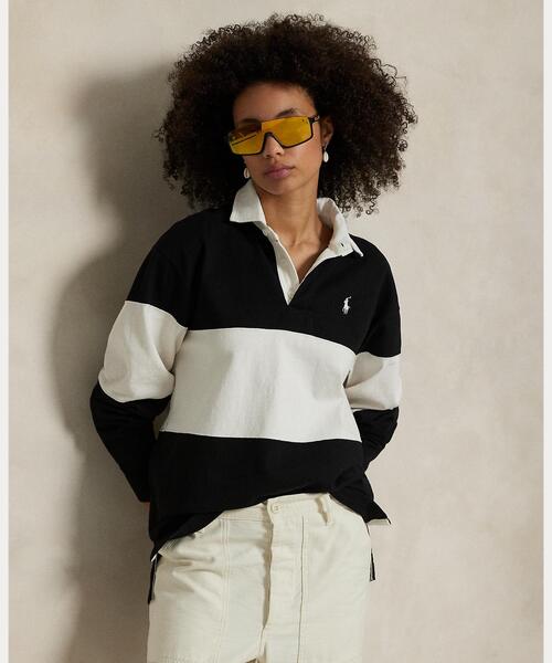 ★Ralph Lauren★大人OK コットンカラーブロックロゴTシャツ カラーブロック コットン ジャージー ラグビー シャツ(その他