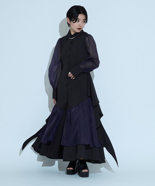値下げ不可シアーボイル　ラッフルワンピース WEB限定】シアーボイル ラッフルワンピース / 組曲