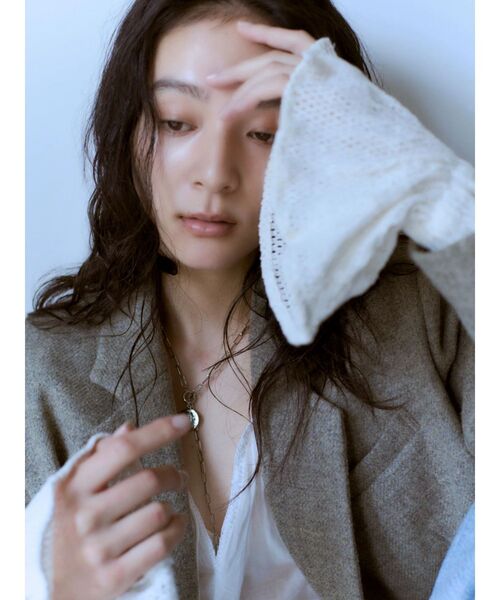 Ungrid（アングリッド）の「メッシュコンビショートブラウス（シャツ/ブラウス・レディース・オフホワイト/ブラック/オレンジ・FREE）」の4枚目の写真