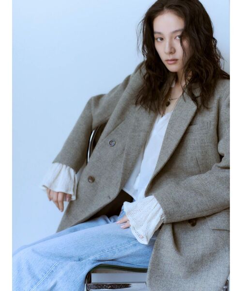 Ungrid（アングリッド）の「メッシュコンビショートブラウス（シャツ/ブラウス・レディース・オフホワイト/ブラック/オレンジ・FREE）」の6枚目の写真