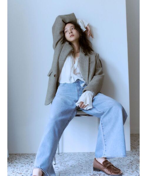 Ungrid（アングリッド）の「メッシュコンビショートブラウス（シャツ/ブラウス・レディース・オフホワイト/ブラック/オレンジ・FREE）」の7枚目の写真