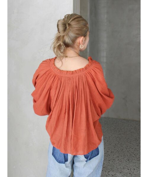 Ungrid（アングリッド）の「メッシュコンビショートブラウス（シャツ/ブラウス・レディース・オフホワイト/ブラック/オレンジ・FREE）」の17枚目の写真