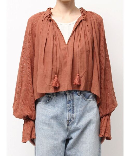 Ungrid（アングリッド）の「メッシュコンビショートブラウス（シャツ/ブラウス・レディース・オフホワイト/ブラック/オレンジ・FREE）」の20枚目の写真