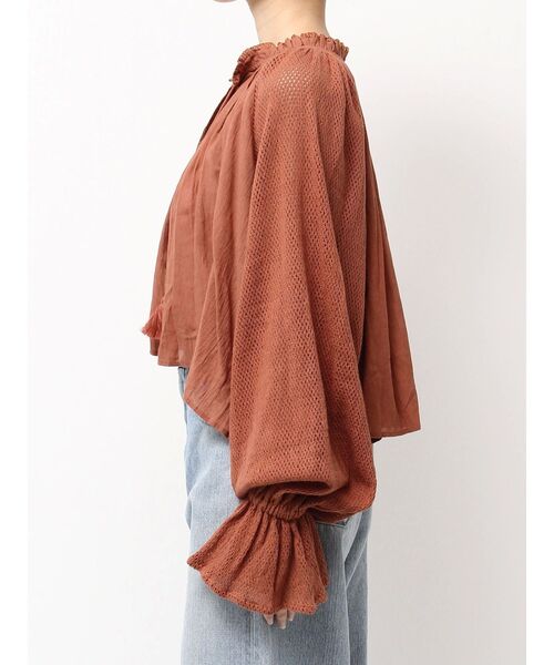 Ungrid（アングリッド）の「メッシュコンビショートブラウス（シャツ/ブラウス・レディース・オフホワイト/ブラック/オレンジ・FREE）」の21枚目の写真