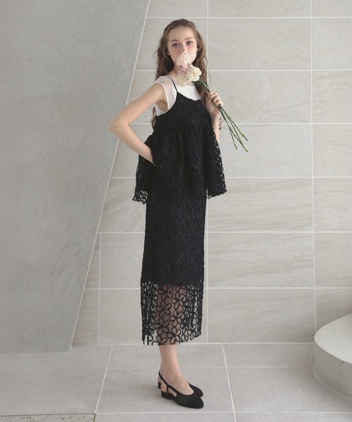 セール！【新品】チュールスカート サロペット ブラック サワアラモード Sawa a la mode レディース ファッション