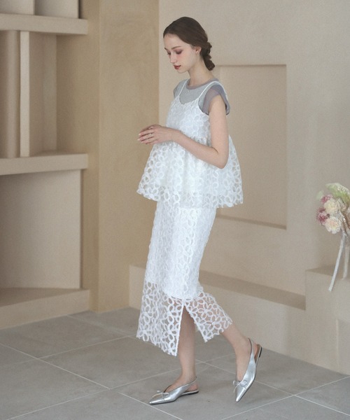 MERAKI（メラキ）の「フラワーチュールスカート（スカート・レディース・ブラック/ホワイト・S/M）」の12枚目の写真