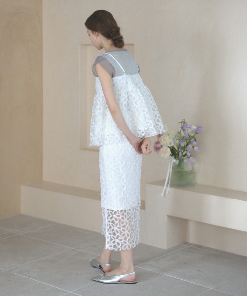 MERAKI（メラキ）の「フラワーチュールスカート（スカート・レディース・ブラック/ホワイト・S/M）」の13枚目の写真