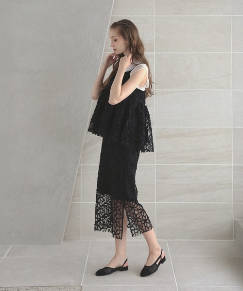 MERAKI（メラキ）の「フラワーチュールスカート（スカート・レディース・ブラック/ホワイト・S/M）」の17枚目の写真