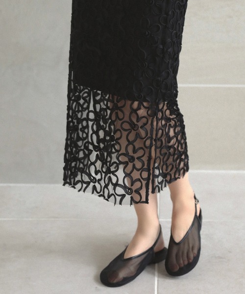 MERAKI（メラキ）の「フラワーチュールスカート（スカート・レディース・ブラック/ホワイト・S/M）」の19枚目の写真