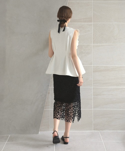 MERAKI（メラキ）の「フラワーチュールスカート（スカート・レディース・ブラック/ホワイト・S/M）」の21枚目の写真