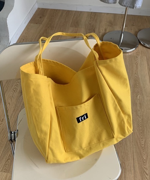 Ressaca（レサーカ）の「ワンポイント刺繍ロゴビッグキャンバストートバッグ（トートバッグ・レディース・イエロー/オレンジ/レッド/ブルー/ホワイト/グリーン/ブラック・FREE）」の5枚目の写真