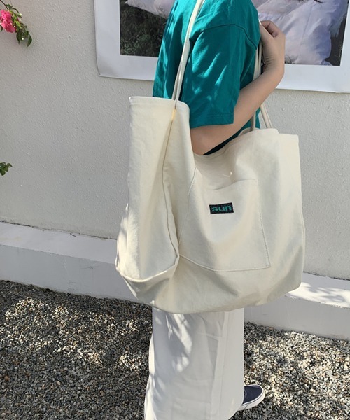 Ressaca（レサーカ）の「ワンポイント刺繍ロゴビッグキャンバストートバッグ（トートバッグ・レディース・イエロー/オレンジ/レッド/ブルー/ホワイト/グリーン/ブラック・FREE）」の8枚目の写真