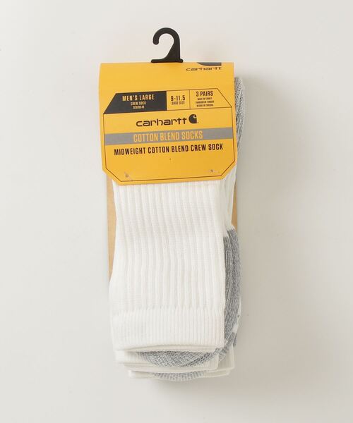 Carhartt(カーハート)の「【T11】【CARHARTT/カーハート】Midweight Cotton Blend Crew Sock 3-Pack(ソックス/靴下・メンズ・ホワイト/ネイビー/グレー/ブラック/カーキ・LARGE/MEDIUM)」の2枚目の写真