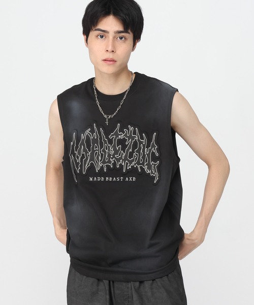 3.3 Field Trip （3.3フィールドトリップ）の「3.3 Field Trip／ゴスロゴルーズノースリーブ（Tシャツ/カットソー・メンズ・ベージュ/ホワイト/ブラック・FREE）」の2枚目の写真