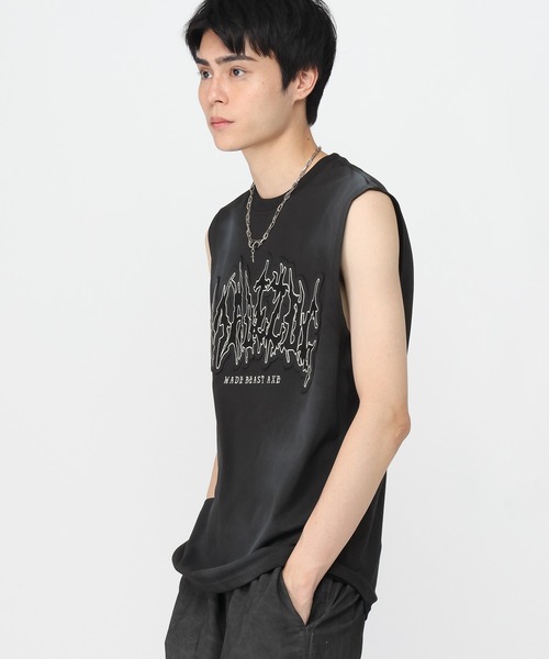 3.3 Field Trip （3.3フィールドトリップ）の「3.3 Field Trip／ゴスロゴルーズノースリーブ（Tシャツ/カットソー・メンズ・ベージュ/ホワイト/ブラック・FREE）」の16枚目の写真