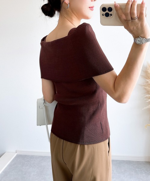 &. NOSTALGIA(アンドドットノスタルジア)の「【ZOZO限定】オフショルノースリニット(ニット/セーター・レディース・ブラック/ブラウン/ホワイト・M)」の11枚目の写真