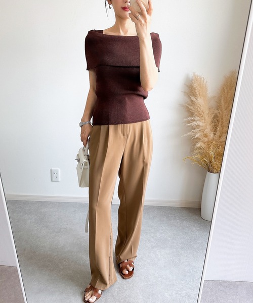 &. NOSTALGIA(アンドドットノスタルジア)の「【ZOZO限定】オフショルノースリニット(ニット/セーター・レディース・ブラック/ブラウン/ホワイト・M)」の13枚目の写真