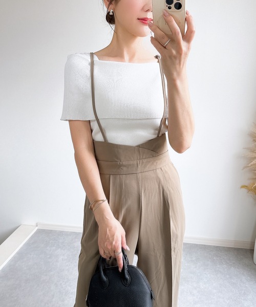 &. NOSTALGIA(アンドドットノスタルジア)の「【ZOZO限定】オフショルノースリニット(ニット/セーター・レディース・ブラック/ブラウン/ホワイト・M)」の14枚目の写真