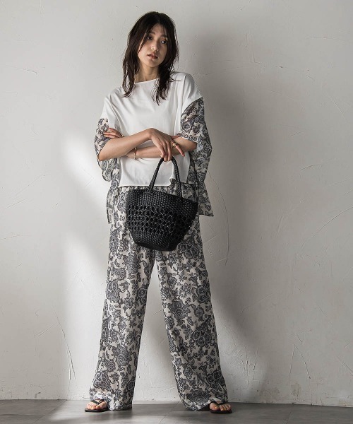 MAYSON GREY（メイソングレイ）の「ペイズリー柄ドッキングポンチョTシャツ≪洗濯機で洗える≫（Tシャツ/カットソー・レディース・アイボリー/レッド系その他・M）」の12枚目の写真