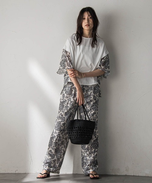 MAYSON GREY（メイソングレイ）の「ペイズリー柄ドッキングポンチョTシャツ≪洗濯機で洗える≫（Tシャツ/カットソー・レディース・アイボリー/レッド系その他・M）」の11枚目の写真