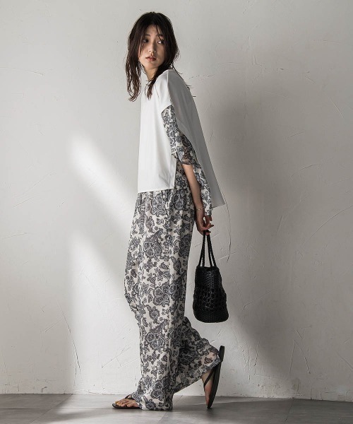 MAYSON GREY（メイソングレイ）の「ペイズリー柄ドッキングポンチョTシャツ≪洗濯機で洗える≫（Tシャツ/カットソー・レディース・アイボリー/レッド系その他・M）」の10枚目の写真