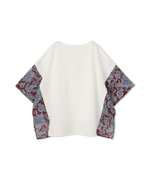 MAYSON GREY（メイソングレイ）の「ペイズリー柄ドッキングポンチョTシャツ≪洗濯機で洗える≫（Tシャツ/カットソー・レディース・アイボリー/レッド系その他・M）」の19枚目の写真