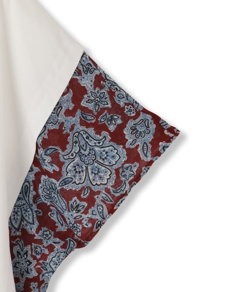 MAYSON GREY（メイソングレイ）の「ペイズリー柄ドッキングポンチョTシャツ≪洗濯機で洗える≫（Tシャツ/カットソー・レディース・アイボリー/レッド系その他・M）」の22枚目の写真