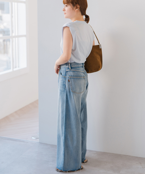 ATON（エイトン）の「ATON/エイトン FRESCA SINGLE JERSEY TANK TOP（タンクトップ・レディース・スカイブルー/イエロー/ピンク/ブラック・38）」の10枚目の写真