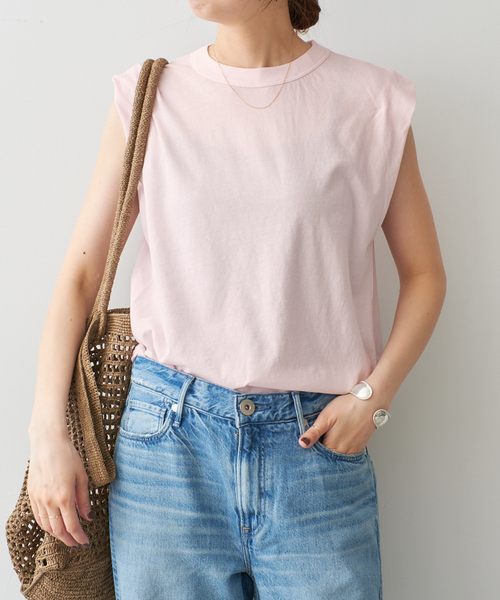 ATON（エイトン）の「ATON/エイトン FRESCA SINGLE JERSEY TANK TOP（タンクトップ・レディース・スカイブルー/イエロー/ピンク/ブラック・38）」の12枚目の写真