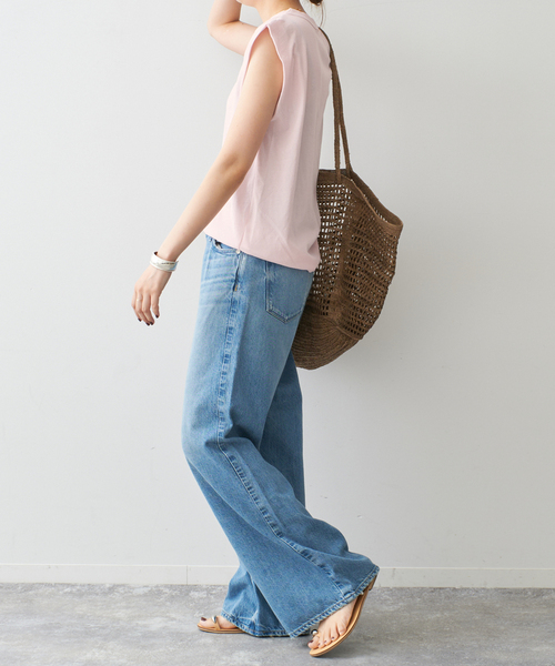 ATON（エイトン）の「ATON/エイトン FRESCA SINGLE JERSEY TANK TOP（タンクトップ・レディース・スカイブルー/イエロー/ピンク/ブラック・38）」の18枚目の写真