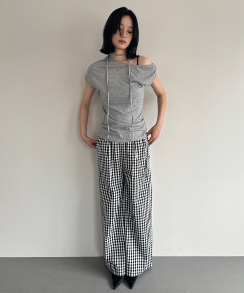 FUULLY STUDIO(フーリィーステューディオ)の「マルチウェイオフショルコードトップス(Tシャツ/カットソー・レディース・ホワイト/ネイビー/グレー・FREE)」の9枚目の写真