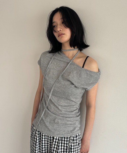 FUULLY STUDIO(フーリィーステューディオ)の「マルチウェイオフショルコードトップス(Tシャツ/カットソー・レディース・ホワイト/ネイビー/グレー・FREE)」の5枚目の写真