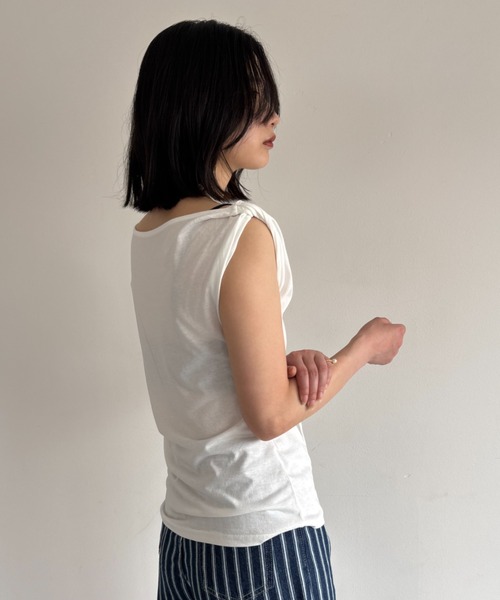 FUULLY STUDIO(フーリィーステューディオ)の「マルチウェイオフショルコードトップス(Tシャツ/カットソー・レディース・ホワイト/ネイビー/グレー・FREE)」の18枚目の写真