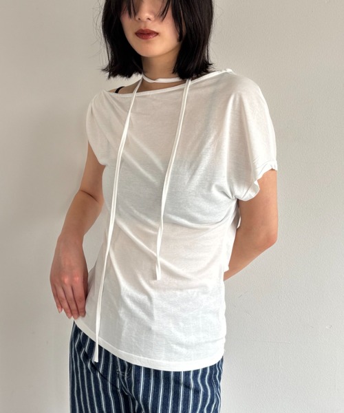 FUULLY STUDIO(フーリィーステューディオ)の「マルチウェイオフショルコードトップス(Tシャツ/カットソー・レディース・ホワイト/ネイビー/グレー・FREE)」の13枚目の写真