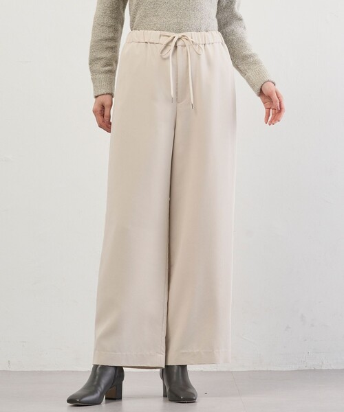 J.PRESS(ジェイプレス)の「ピーチポプリン ワイド パンツ(その他パンツ・レディース・ブラック系/ベージュ系/黄土色系・7/9/11)」の3枚目の写真
