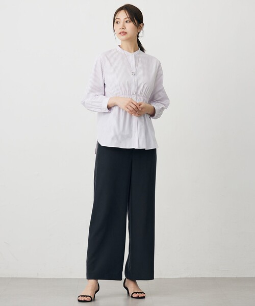 J.PRESS(ジェイプレス)の「ピーチポプリン ワイド パンツ(その他パンツ・レディース・ブラック系/ベージュ系/黄土色系・7/9/11)」の22枚目の写真