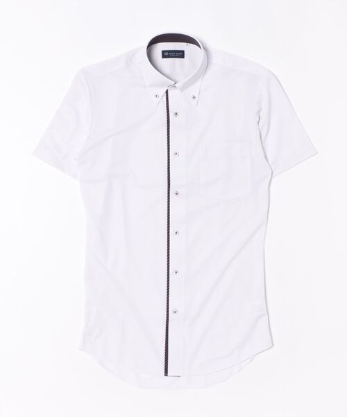 TOKYO SHIRTS(トウキョウシャツ)の「形態安定ノンアイロン ボタンダウン 半袖ストレッチビジネスワイシャツ(ビジネスシャツ・メンズ・パープル・首回り41cm/首回り39cm/首回り37cm/首回り42cm/首回り43cm)」の6枚目の写真