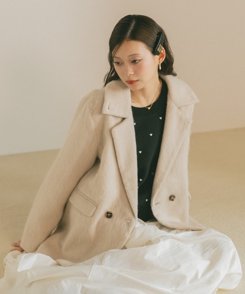 ジャケット・アウター yu_y VANNIE U（ヴァニーユー）の「ミックスシャギーテーラードジャケット